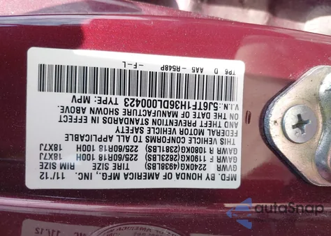 2013 Honda Crosstour Ex V6 из США, поврежденный, VIN 5J6TF1H36DL000423